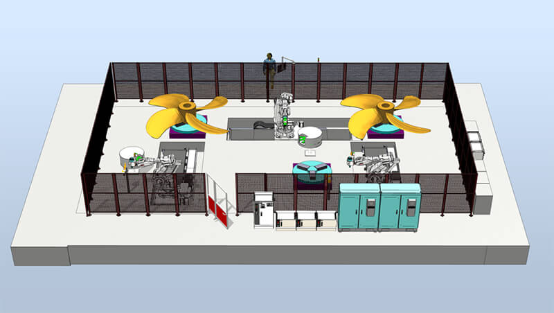 Propeller full-process multi-robot collaborative processing system